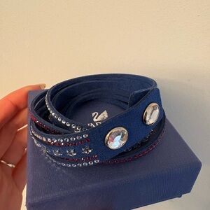 Swarovski Navy Blue Crystal-Embellished Wrap Bracelet